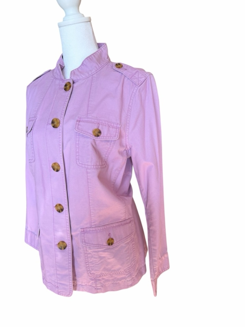 Talbots Lilac Utility Jacket with Button Front - Picture 4 of 14